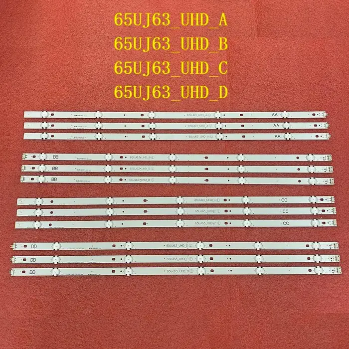 12 pièces/ensemble LED bande de rétro-éclairage pour TV 65UJ634V 65UJ6300 65UJ630V 65UJ5500 65UK6100