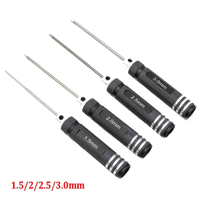4 pièces 1.5/2/2.5/3.0mm pilotes hexagonaux noirs clé Allen ensemble d'outils de réparation pour voi