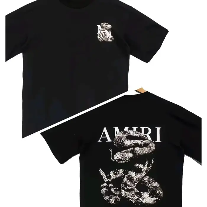 Serpent graphique ample t-shirt léger luxe à la mode à manches courtes unisexe polyvalent tenue déco