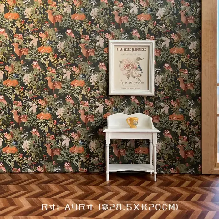 Maison de poupée papier peint panneau de fond autocollant Photo paysage papier peint Miniature Remen