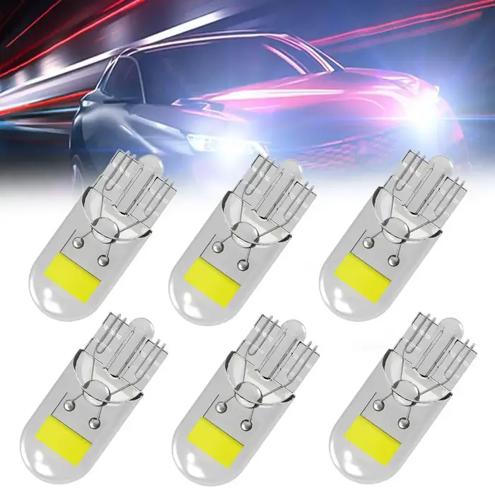 Ampoules Led T10 Canbus W5W saphir COB, 6 pièces, ampoule à cale Led gratuite 6000K 168 194 Led 5w5,