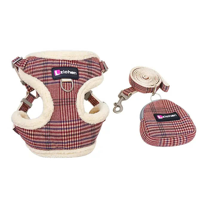 Ensemble Harnais et Laisse pour Animaux de Compagnie 3PICS - Harnais pour Chien en Peluche Doux, Gil