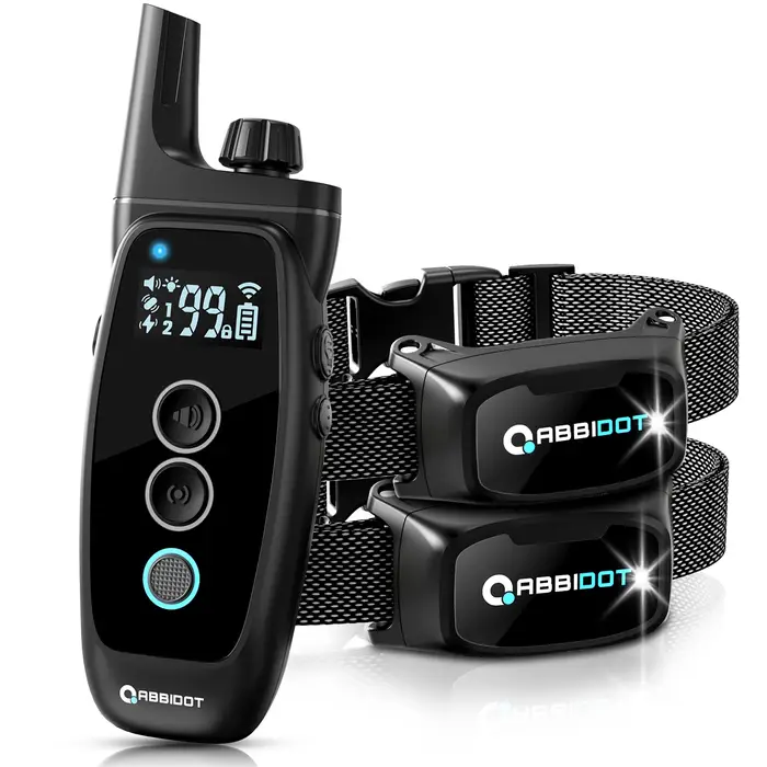ABBIDOT T50 collier de choc électrique d'entraînement pour chiens pour animaux de compagnie 3300 pieds avec lumière LED fournitures d'équipement canin accessoires sangle d'alimentation