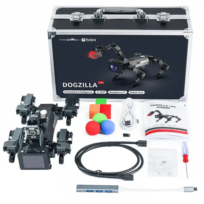 Yahboom Robot chien quadrupède programmation intelligente bionique AI grand modèle avec bras robotiq