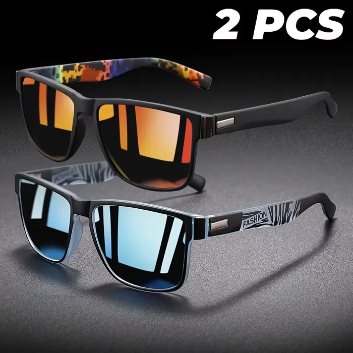 Lunettes de soleil unisexe carrées vintage polarisées - Marque célèbre protection UV400 style rétro
