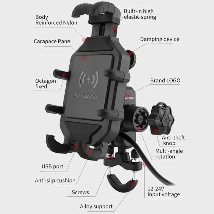 Support de téléphone de chargement sans fil pour Moto, berceau 3.0, chargeur rapide, GPS, Support de