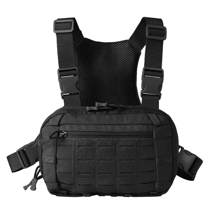 Sac de plate-forme de poitrine tactique avec étui pour pistolet, sac de poitrine de chasse, pochette