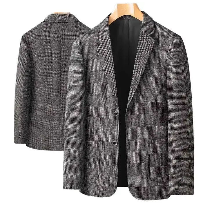 Blazer pour hommes d'âge moyen, tenue professionnelle décontractée, ample, Style britannique, sous-t