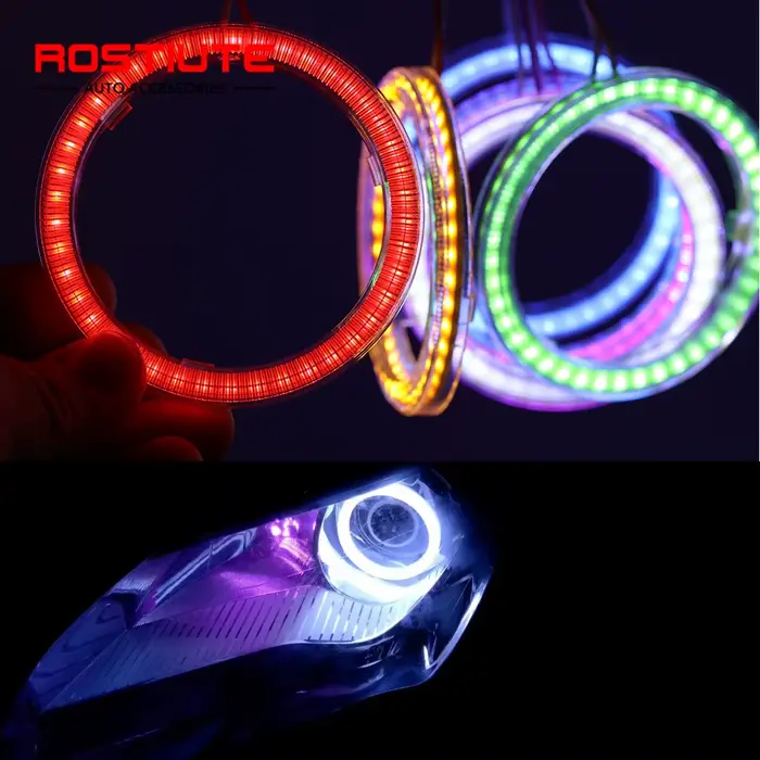 1 pièces 60mm 70mm 80mm 90mm 100mm 110mm 120mm Led Halo anneau yeux d'ange phares 12-24V circulaire 