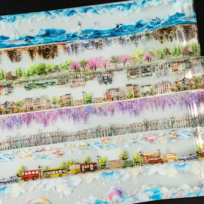 Journal GO 6.5x200cm parallèle paysage PET ruban planificateur adhésif bricolage artisanat Scrapbooking