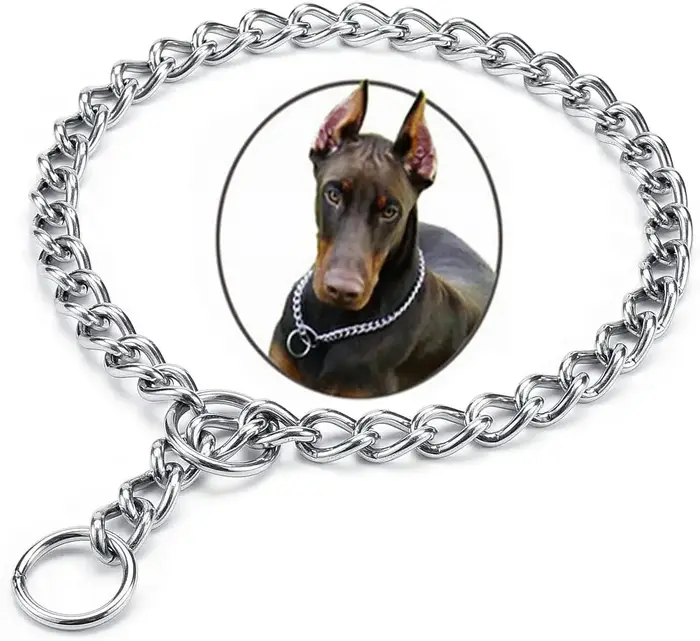 Collier de chaîne pour chien en argent Durable, en acier inoxydable, à maillons cubains, collier d'e