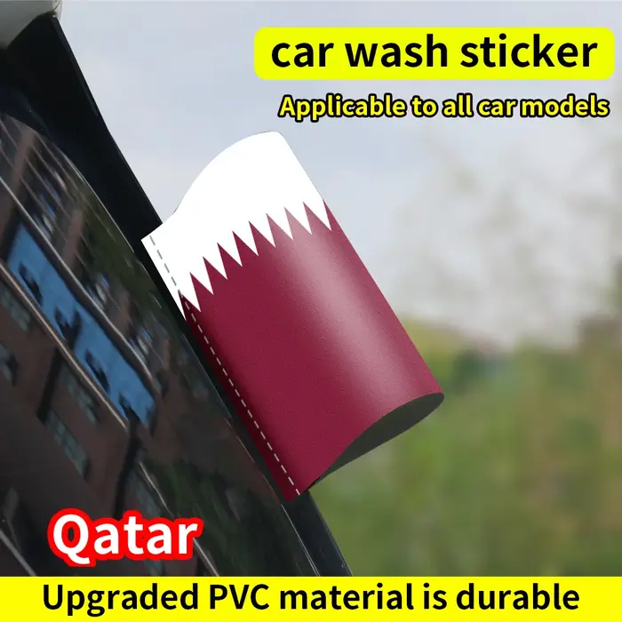 Autocollant 3D Logo Drapeau du Qatar PVC Noir Protection Solaire Fenêtre Voiture Occasions Spéciales