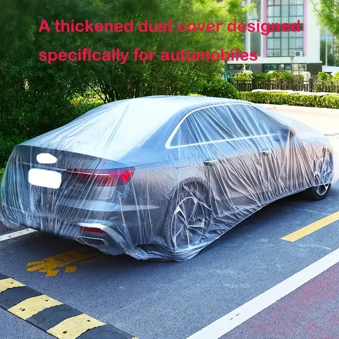 Housse transparente jetable pour vêtements de voiture
