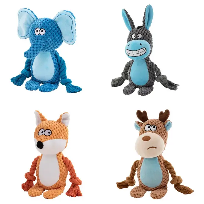 Jouet à mâcher en peluche pour chien, petit jouet cru, indestructible, résistant aux morsures, son couineur pour chiot, hochet pour animaux de compagnie, fournitures de jouets