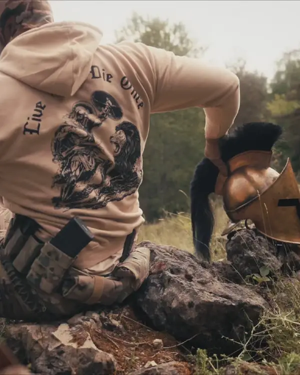 Sweat à capuche Die Once Brothers in Arms Graphic pour homme et femme style décontracté pour automne hiver et voyage