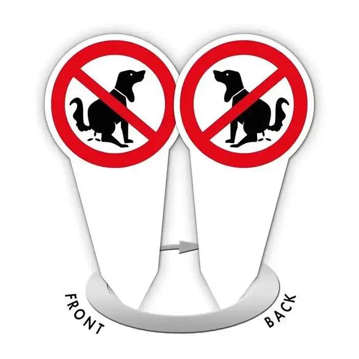 Panneau en plastique pour propriétaires d'animaux : « Interdiction de laisser des excréments de chien sur le terrain »