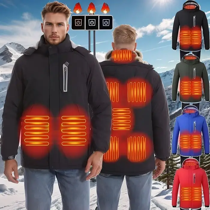 Veste d'assaut à capuche chauffante USB pour homme, imperméable, chaud, moto, cyclisme, hiver, nouve