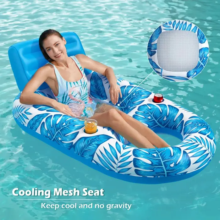Flotteur gonflable pour adultes chaise longue flottante piscine plage lac confortable pour relaxation moments de détente en plein air
