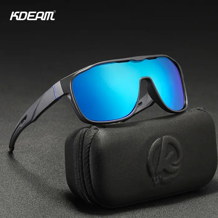 KDEAM-Lunettes de soleil polarisées en forme de pièce unique pour hommes, bouclier de sport, respira