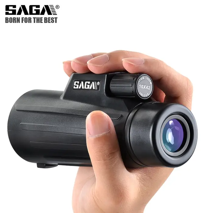 Monoculaire de poche 10x42 puissant pour chasse - Télescope compact haute qualité avec connexion téléphone