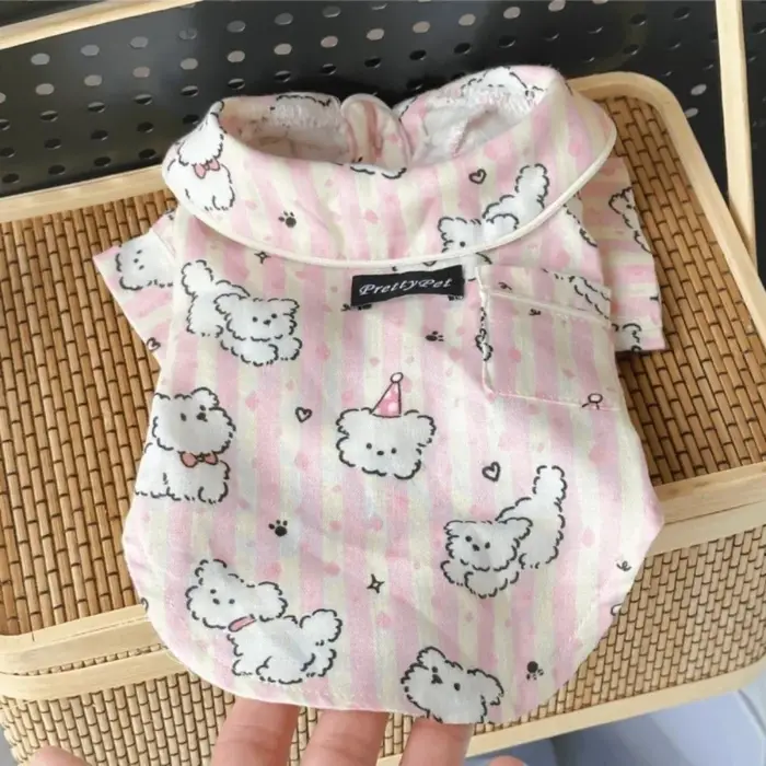 Nouvelle tenue de nuit pour chien à motif chiot mignon, respirante, anti-chute de poils, vêtements d
