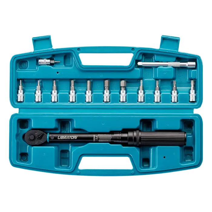 Libraton Clé dynamométrique pour vélo 1/4'', 5-25Nm, 0,1Nm Micro, jeu de clés dynamométriques à clic