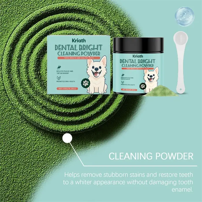 Poudre de soin dentaire pour chien, élimine la plaque et le tartre, blanchit les dents, rafraîchit i