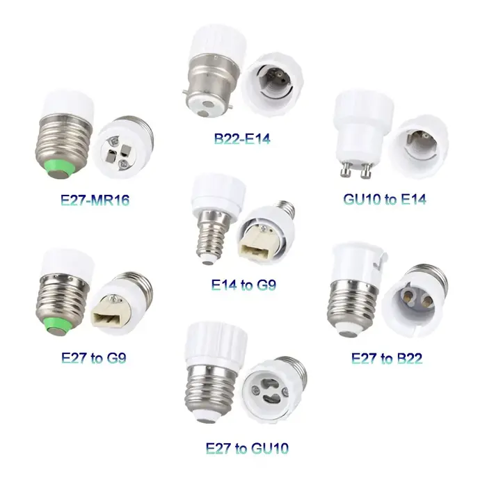 Support de Base de lampe LED E27 E14 E12 GU10 G9 B22 MR16, raccords de convertisseur EU US, adaptate
