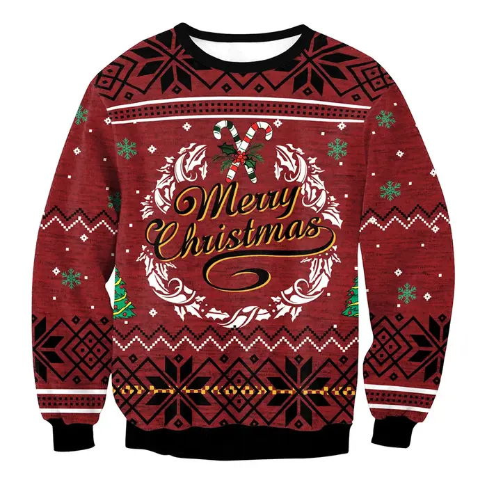 Vêtements de Noël imprimés cerf de Noël pull à manches longues pour femmes vêtements de couple occasions spéciales fantaisie festive