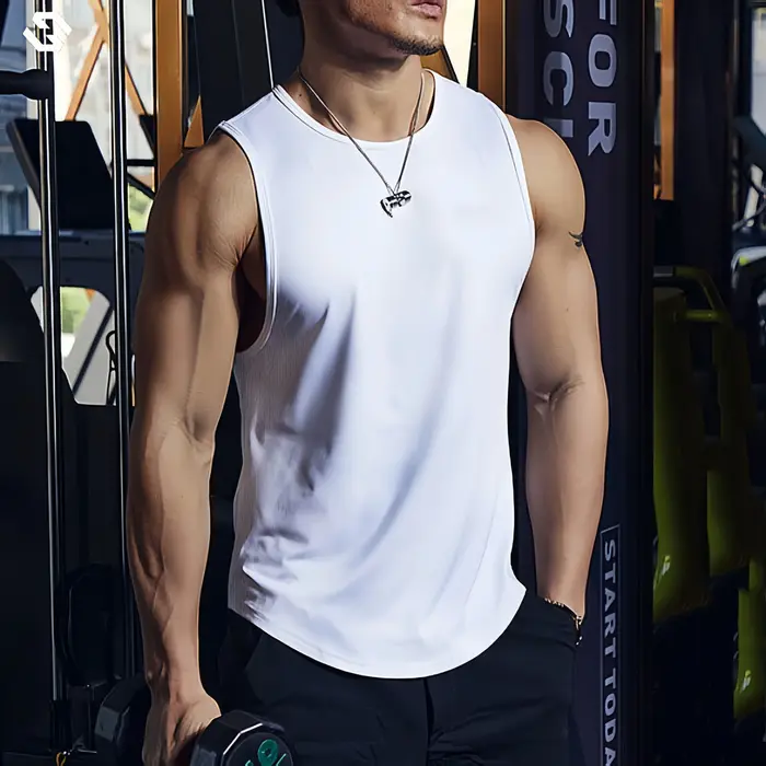 Vêtements de sport pour hommes, débardeur d'été en coton, Fitness, Jogging, musculation, chemise san