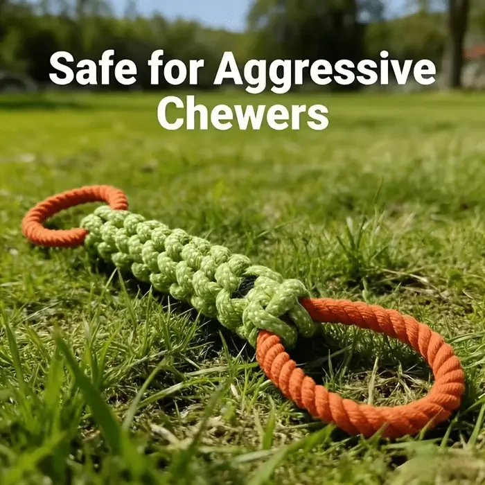 Jouet pour chien tissé à la main pour nettoyer les dents et s'amuser à mâcher, couleur aléatoire, co
