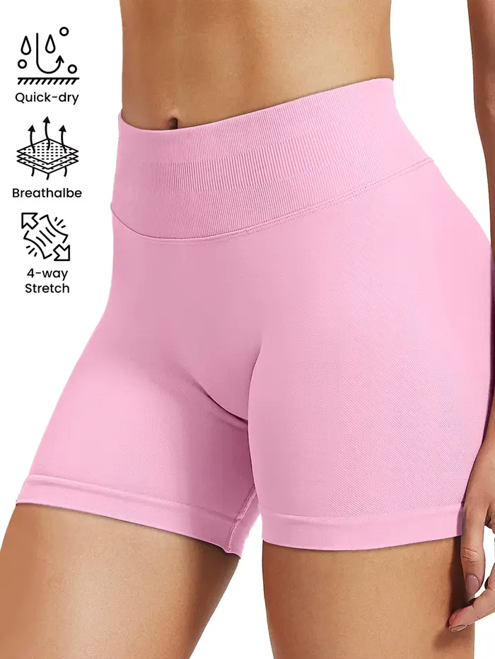 Short de yoga fitness haute élasticité pour le levage des hanches avec des hanches pêche et aucune l