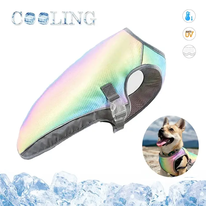 Veste arc-en-ciel pour petits et grands chiens, vêtements d'été pour chiots, respirant, résistant au