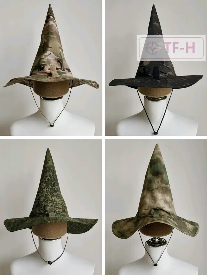 Chapeau magicien tactique camouflage cosplay - Accessoire chasse Halloween décoration festival