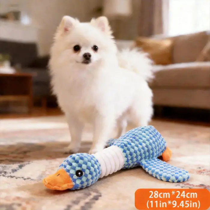 Nouveau jouet pour chien en peluche, canard bleu, pour chiots et grands chiens, jouet sonore résista