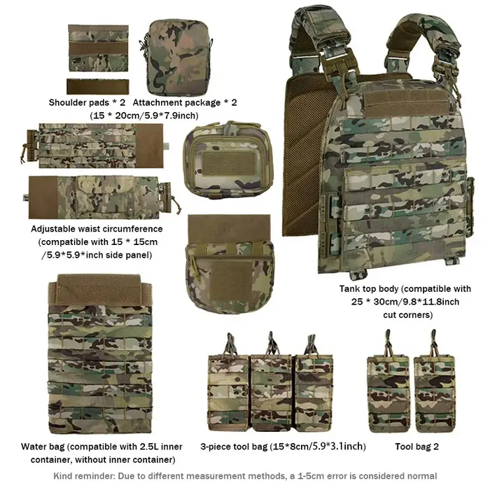 Gilet de chasse d'extérieur avec 2 poches à eau