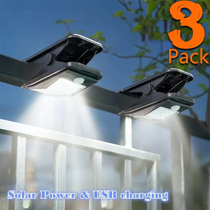Clip de capteur de mouvement extérieur de lumière de sécurité solaire, jardin Super lumineux, lumières de Camping extérieures étanches IP65