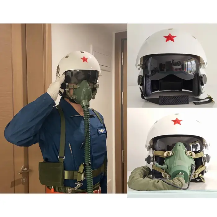 Casque de Pilote de Chasse Tactique Lentille HD Personnalisée Universel pour Hommes Femmes Occasions Spéciales