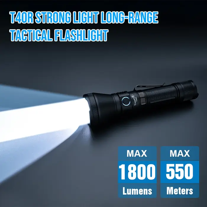 Trustfire T40R armée tactique lampe de poche LED 1800lumen 550 mètres Rechargeable 18650 lampe avec 