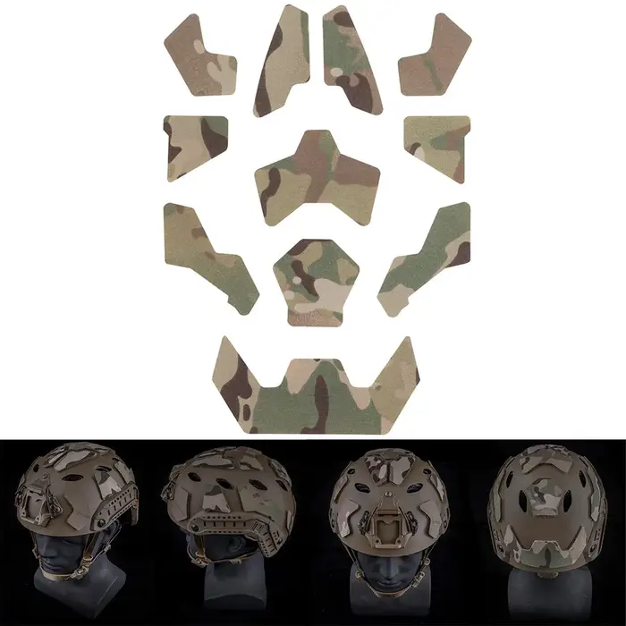 Kit 11 patches tactiques pour casque FAST avec fixation velcro, accessoires équipement chasseur