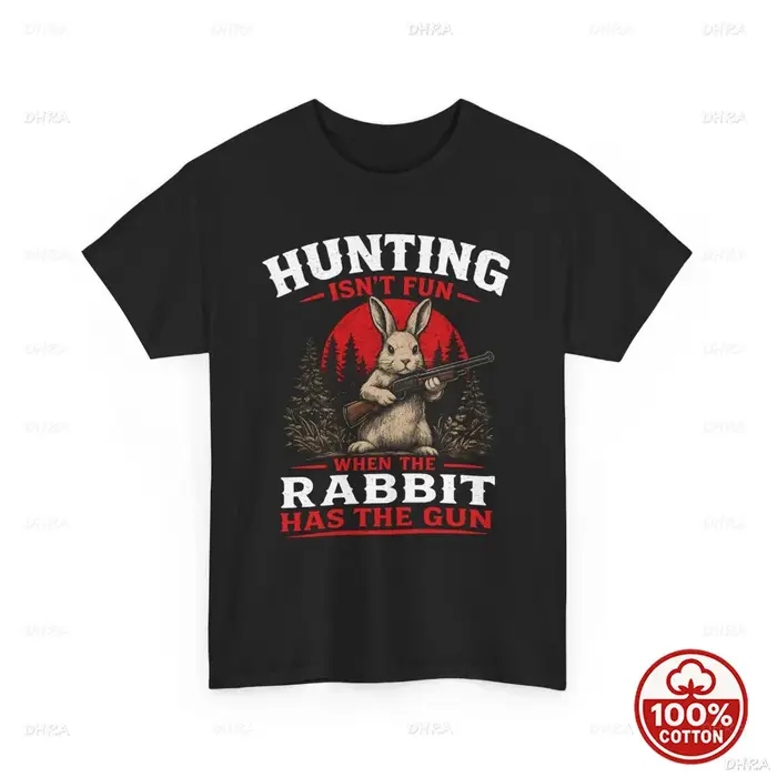 La chasse n'est pas amusante quand le lapin est là - T-shirt unisexe pour le camping, la randonnée, 