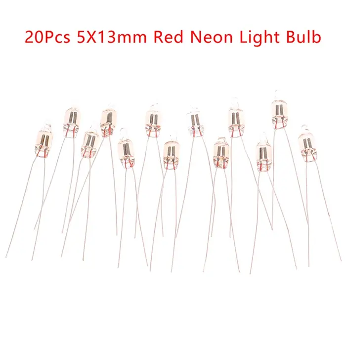 Voyant lumineux au néon, enseignes rouges, lampe 5mm, 5x13mm, ampoules 220V, bouton de commutation, 