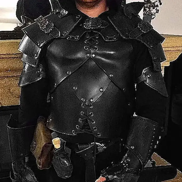 Gladiateur romain grec ancien médiéval en cuir PU Cuirass guerrier Viking poitrine épaule armure LARP Costume Steampunk plastron