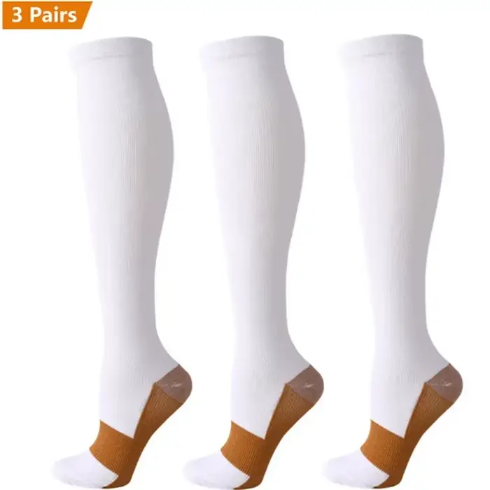 Compression cuivre 3 paires homme/femme - Bas de contention 15-20 mmHg pour chasseurs