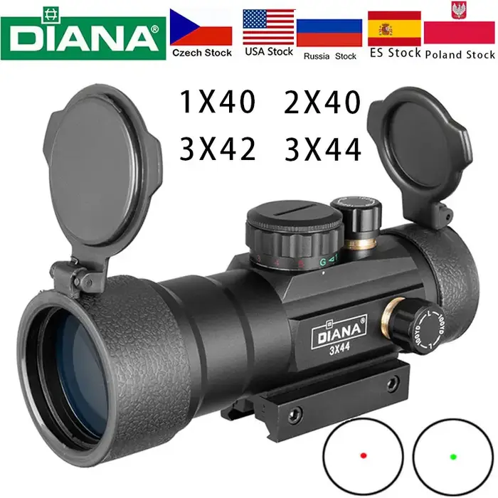 DIANA 3X44 vert point rouge vue 2X40 point rouge 3X42 optique tactique lunette de visée adaptée 11/2