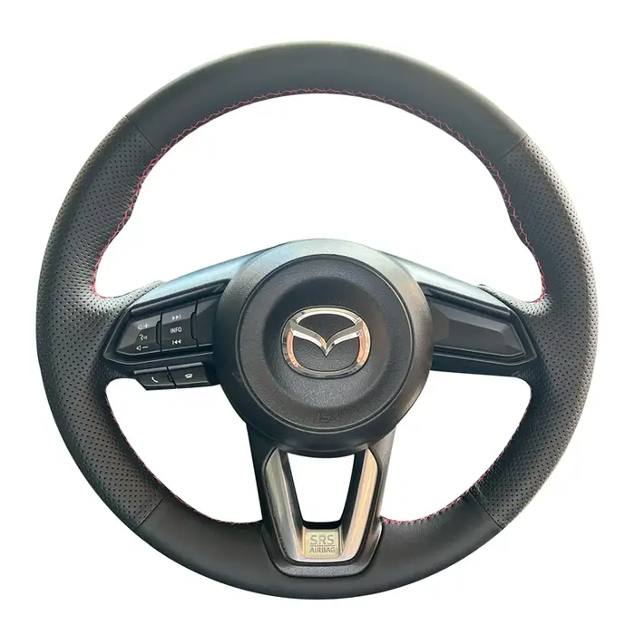 Housse de volant de voiture tressée en cuir artificiel, pour Mazda 3 Axela 2017 – 2018 Mazda 6 Atenz