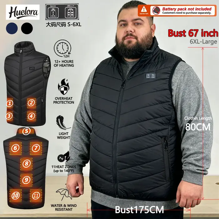 Gilet chauffant Extra Extra Large à 11 zones, manteaux chauffants d'escalade pour femmes, vêtements 
