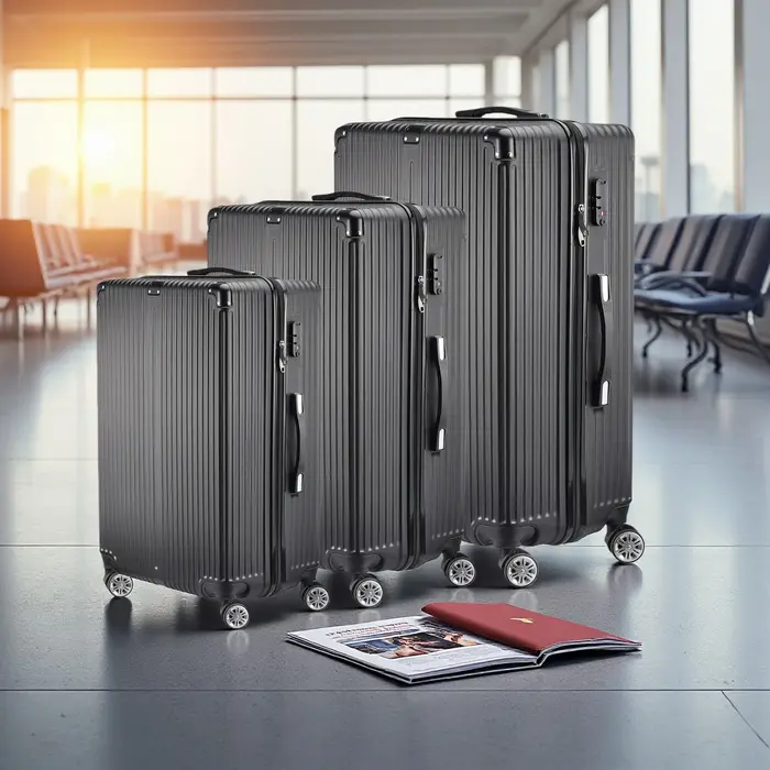 Ensemble de valises Lazyspace 3 pièces, valise de voyage avec roulettes et serrure, ensembles de bag