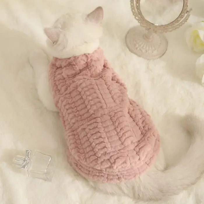 Mignon chien lapin cheveux manteau chien vêtements pour animaux de compagnie hiver chaud en peluche 