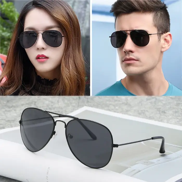 Lunettes de soleil polarisées de luxe pour alpinisme - Design vintage noir marque designer unisexe